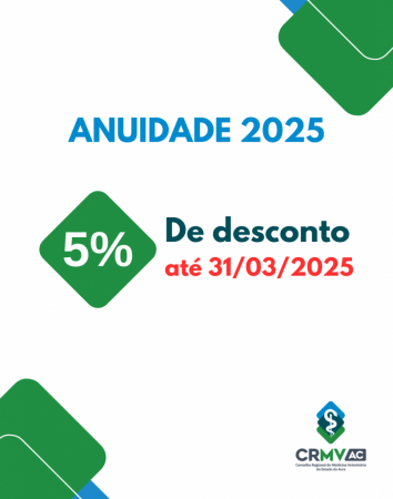 DESCONTO DE 5% - ANUIDADE 2025